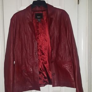 Red leather jacket